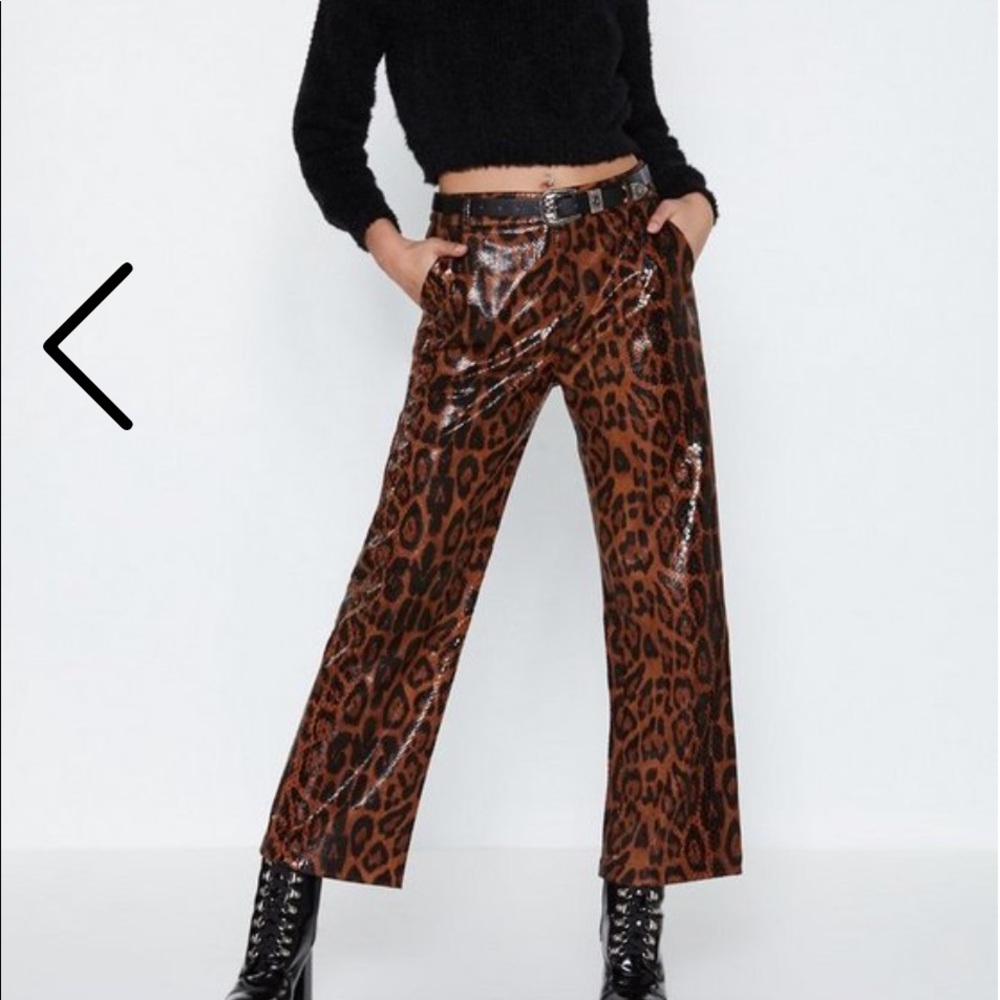 Leopard Coated Trouser pants from Nasty gal